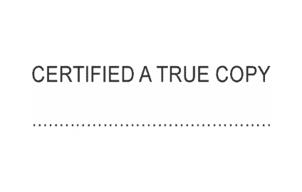 CERTIFIED A TRUE COPY